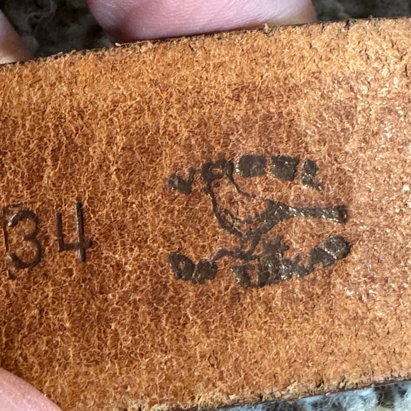 Vintage Vogel of Texas Tooled Leather Belt- 34 - Picture 6 of 7